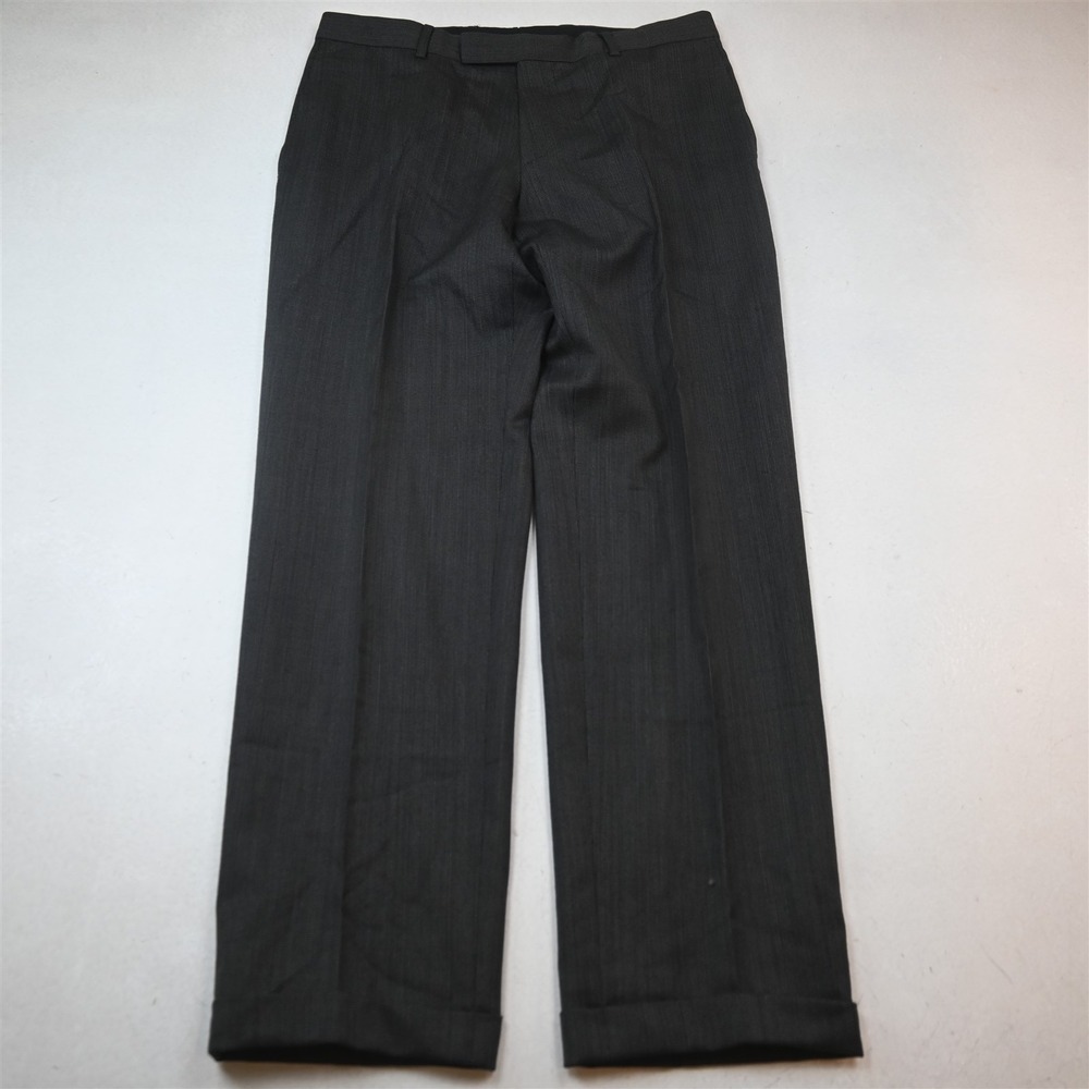 Vtg Hugo Boss 33x32 Birdseye 100% Wool Bertolucci/Movie US Classic Cuffed Pants